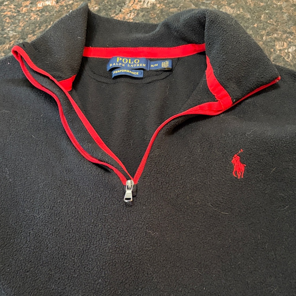 Polo by Ralph Lauren Black Pullover with Red Trim